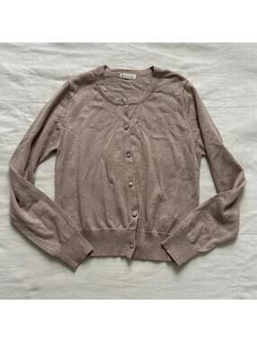 Axes Femme mauve pink shimmer knit Cardigan sweater Size medium